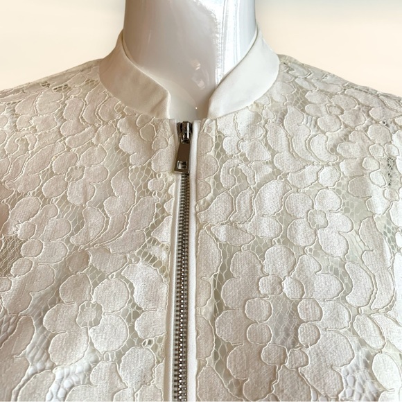ELA CREAM LACE BOMBER MOTO STYLE JACKET. WOMEN’S SIZE 10 - Picture 5 of 7